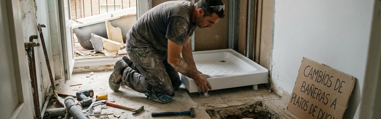 Cambios de bañeras a platos de ducha en Urnieta